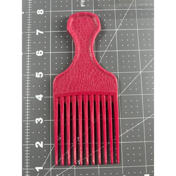 Vintage Goody Alligator Texture Hair Pick Red 5.5" Long Durable Plastic For Thic - Picture 3 of 3